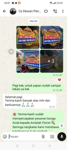 Testimonial Papan Bunga Pernikahan cibiru hilir